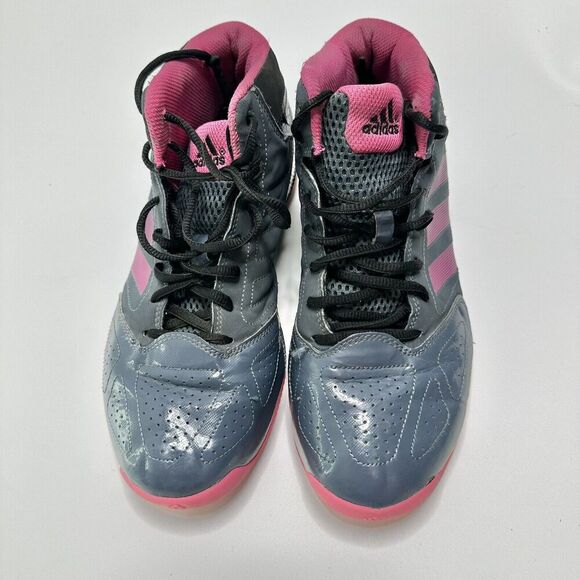 ADIDAS ART Womens Size 8.5 Gray Pink Black Mid Top Athletic Sneakers Shoes - Picture 5 of 14
